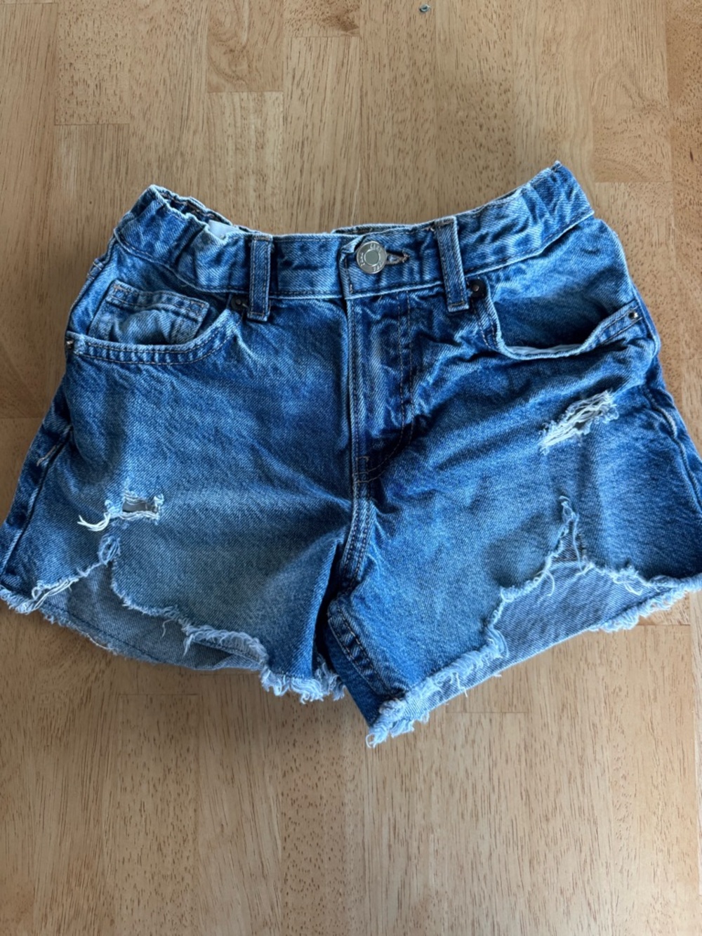 Zara Blue Distressed Denim Kids Shorts